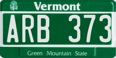 VT license plate ARB373