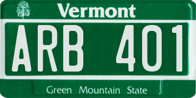 VT license plate ARB401