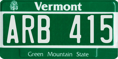VT license plate ARB415