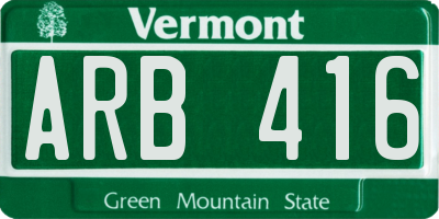 VT license plate ARB416