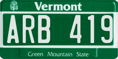 VT license plate ARB419