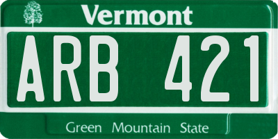 VT license plate ARB421