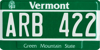 VT license plate ARB422