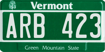 VT license plate ARB423