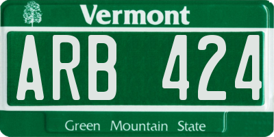 VT license plate ARB424