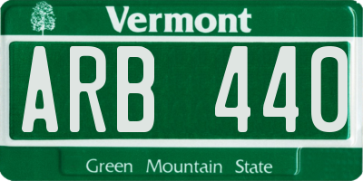 VT license plate ARB440