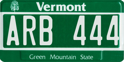 VT license plate ARB444
