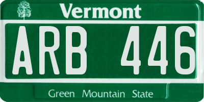VT license plate ARB446