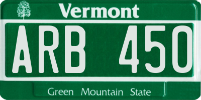 VT license plate ARB450