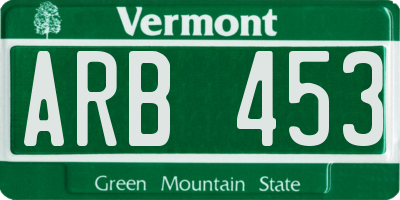 VT license plate ARB453