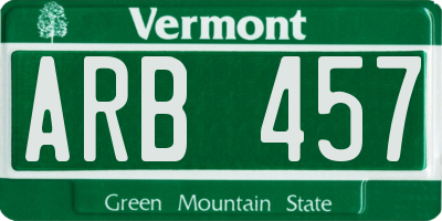 VT license plate ARB457