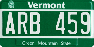 VT license plate ARB459