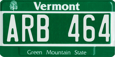 VT license plate ARB464