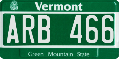 VT license plate ARB466