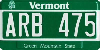 VT license plate ARB475