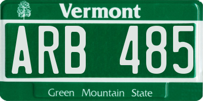VT license plate ARB485