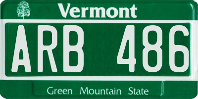 VT license plate ARB486
