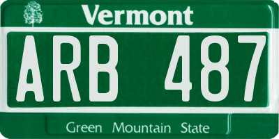 VT license plate ARB487