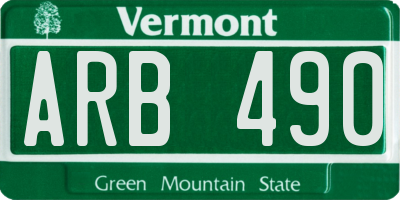 VT license plate ARB490