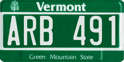 VT license plate ARB491