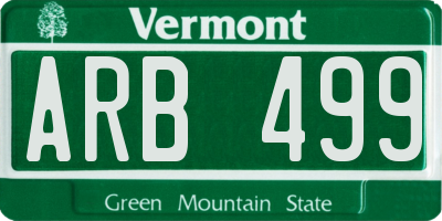 VT license plate ARB499