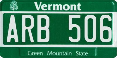 VT license plate ARB506