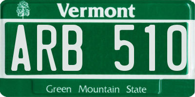 VT license plate ARB510