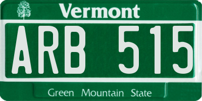 VT license plate ARB515