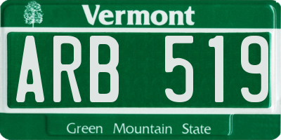 VT license plate ARB519