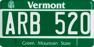 VT license plate ARB520