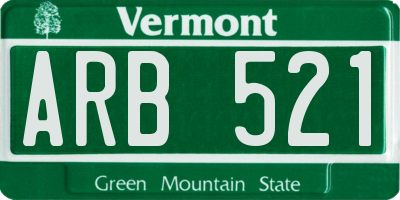 VT license plate ARB521