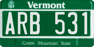 VT license plate ARB531