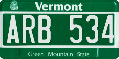 VT license plate ARB534