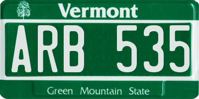 VT license plate ARB535