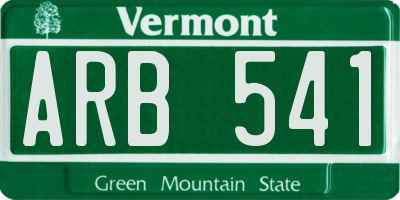 VT license plate ARB541