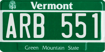 VT license plate ARB551