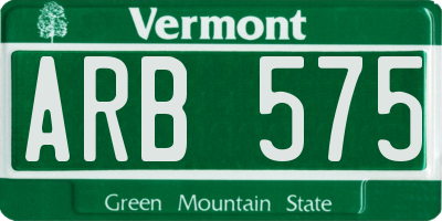 VT license plate ARB575