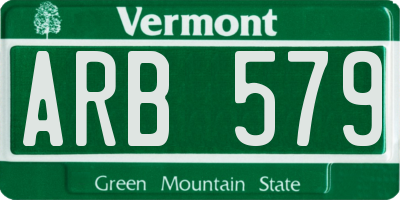 VT license plate ARB579