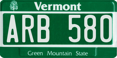 VT license plate ARB580