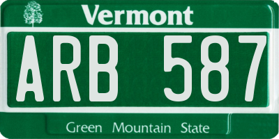 VT license plate ARB587