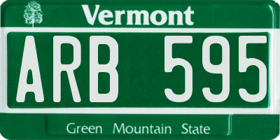 VT license plate ARB595