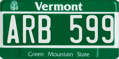 VT license plate ARB599
