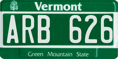 VT license plate ARB626