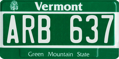 VT license plate ARB637