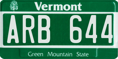 VT license plate ARB644