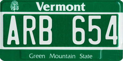 VT license plate ARB654