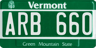 VT license plate ARB660
