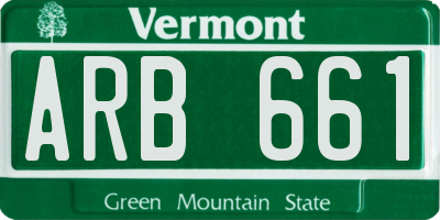 VT license plate ARB661