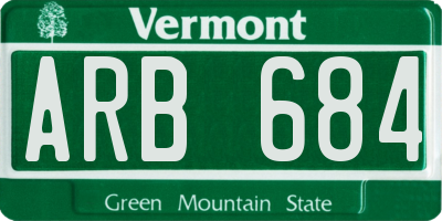 VT license plate ARB684