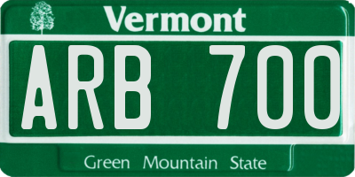 VT license plate ARB700